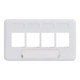 Modular Furniture Faceplate with 4 Ports for HD Style in TIA Size - White IC107FT4WH Modular Furniture Faceplate with 4 Ports for HD Style in TIA Size - White IC107FT4WH